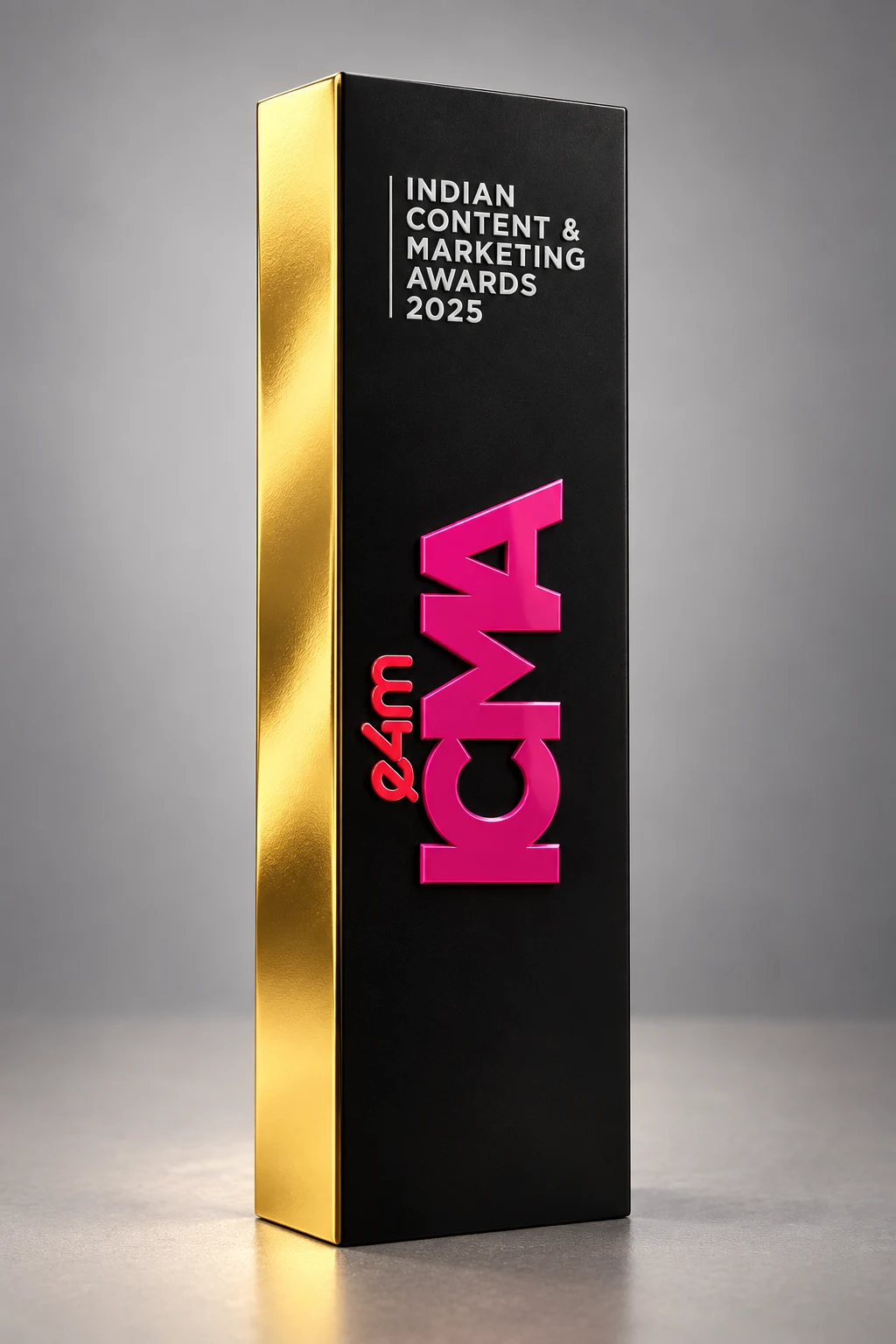 Editorial gold trophy artwork inspired by the ICMA Awards
