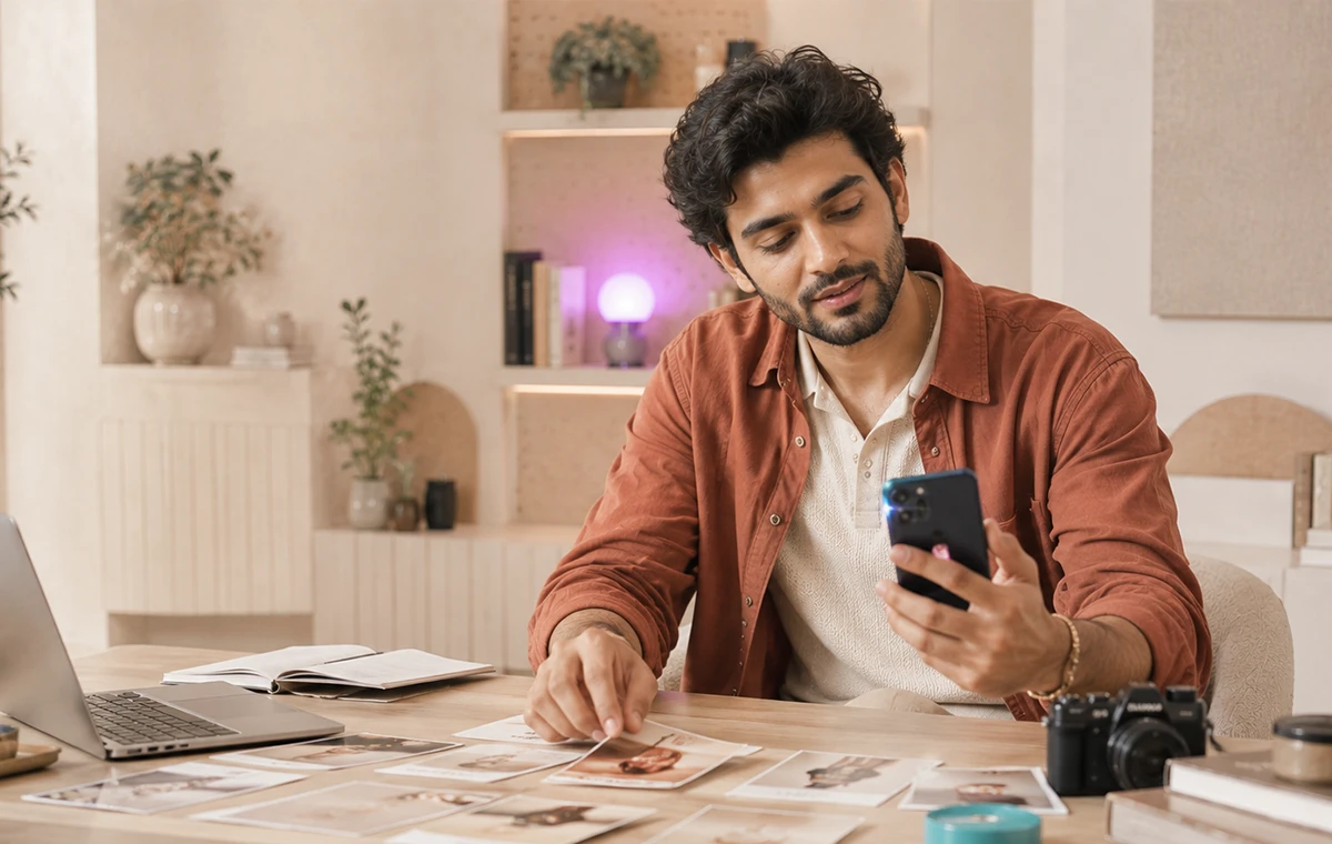 Creator capturing a travel story for a social campaign