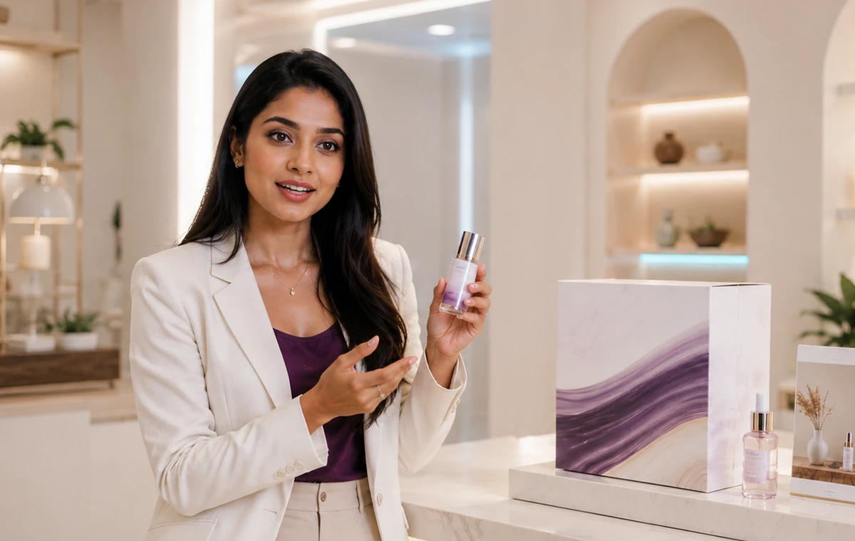 Creator presenting a product and offer story
